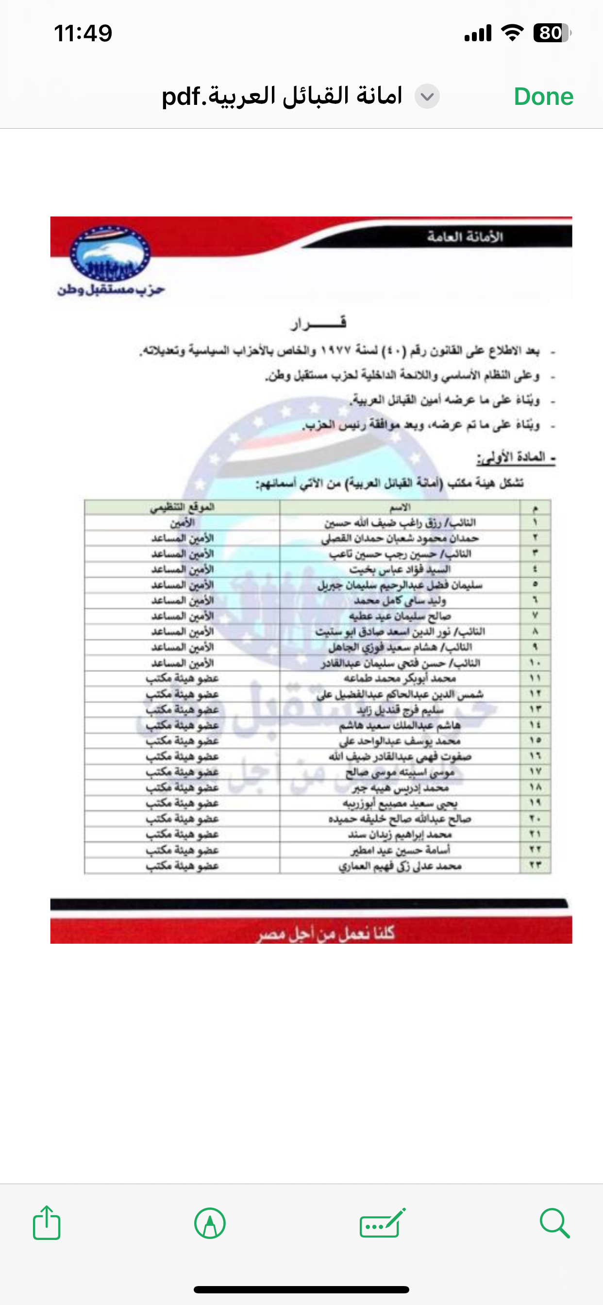 أمانة شئون القبائل العربية