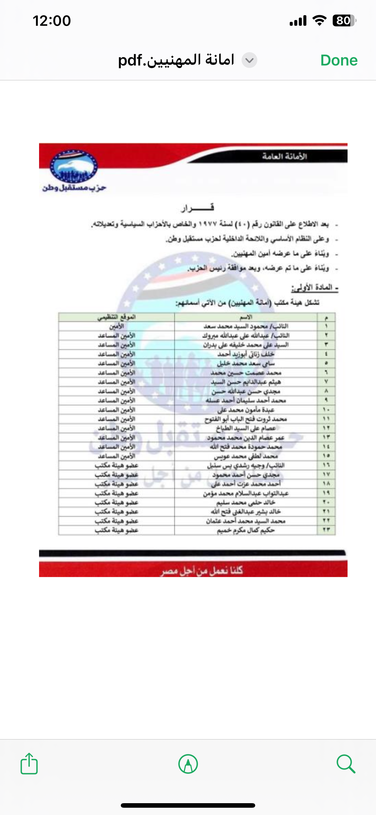 أمانة المهنيين