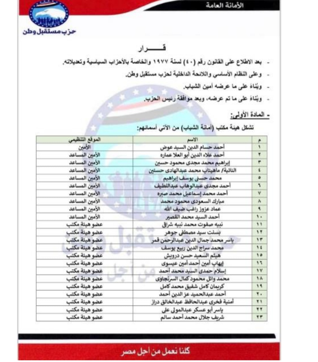 امانة الشباب.