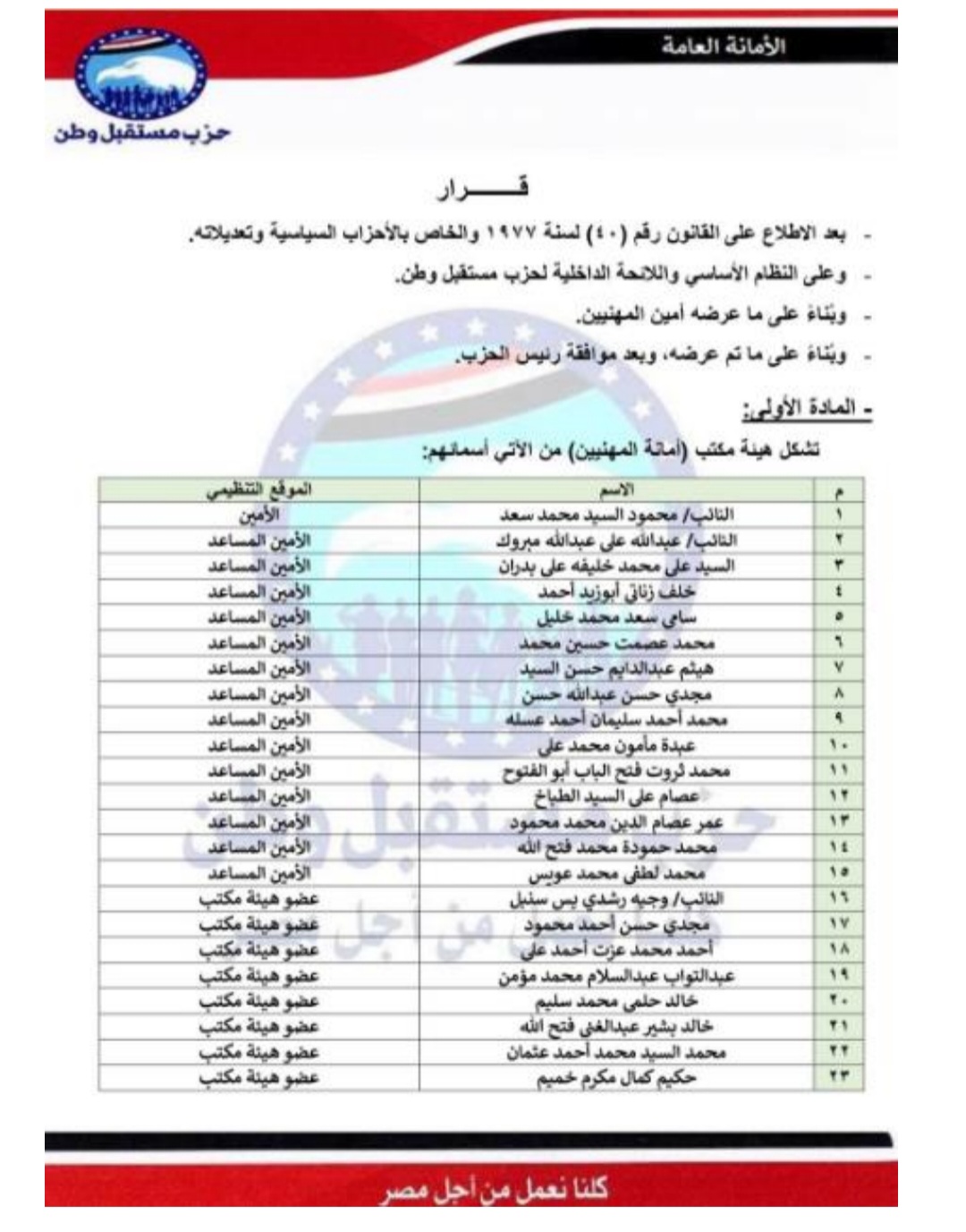 امانة المهنيين.