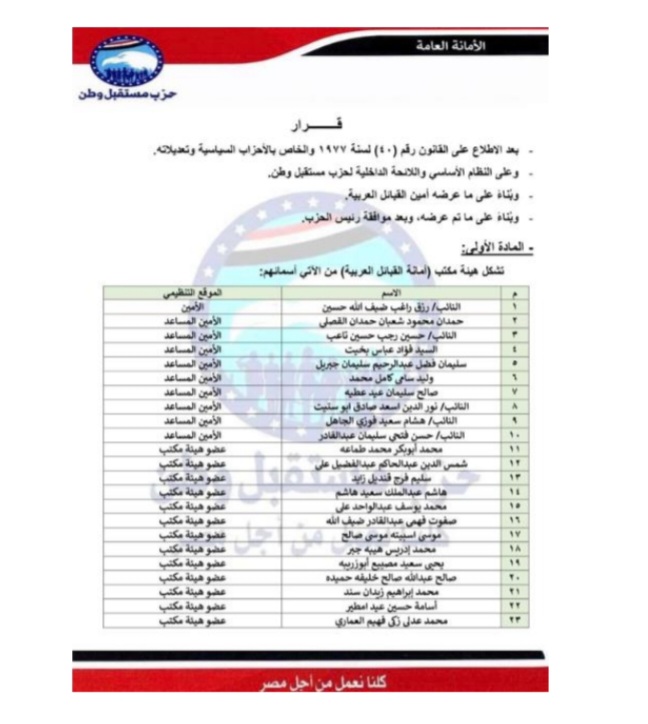 امانة القبائل العربية.
